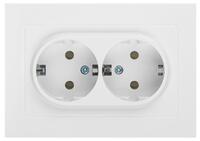 Розетка 2-м СП Accent 6-205-01 16А IP20 250В 2P+E Schuko AL/CU бел. Intro Б0063485 - УПС инжиниринг