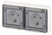 Розетка Эксперт 11-2524-01 2х2P+E гориз. IP55 шторки 16А-250В СУ бел. Эра Б0063254 - УПС инжиниринг