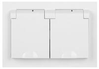 Розетка 2-м СП Accent 6-210-01 16А IP44 250В 2P+E Schuko с крышками защ. шторки AL/CU бел. Intro Б0063577 - УПС инжиниринг