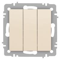 Выключатель 3-кл. СП Accent 6-106-02 10А IP20 250В AL/CU сл.кость Intro Б0063534 - УПС инжиниринг