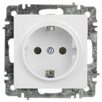 Розетка 1-м СП Accent 6-202-01 16А IP20 250В 2P+E Schuko AL/CU бел. Intro Б0063678 - УПС инжиниринг