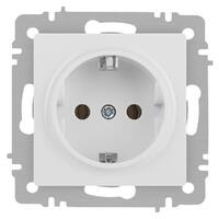 Розетка 1-м СП Accent 6-202-01М 16А IP20 250В 2P+E Schuko бел. матов. Intro Б0063681 - УПС инжиниринг