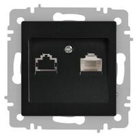 Розетка компьютерная 1-м СП Accent 6-303-05 RJ45 IP20 антрацит Intro Б0063634 - УПС инжиниринг