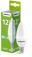 Лампа светодиодная C35 12Вт свеча 6500К E14 230В GENERICA LL-C35-12-230-65-E14-G - УПС инжиниринг
