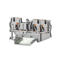 Клемма проходная зажим push-in 3 точки подключения 4кв.мм сер. DKC VPR-4-TWIN-GY - УПС инжиниринг