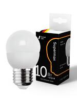 Лампа светодиодная Supermax 10Вт шар 45мм E27 230В 4000К КОСМОС Sup_LED10WGL45E2740 - УПС инжиниринг