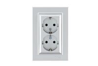 Розетка 2-я с/з СП Karea 16А IP20 серебр. Makel 56065082 - УПС инжиниринг