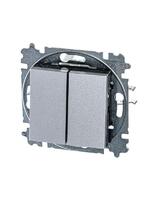 Выключатель 2-кл. СП Levit IP20 серебр./дым. черн. ABB 2CHH590545A6070 - УПС инжиниринг