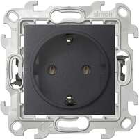 Розетка 1-м СП Simon 24 16А IP20 2P+E Push&Go без защ. шторок механизм графит Simon 2420434-038 - УПС инжиниринг