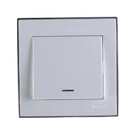 Выключатель 1-кл. СП Rain 10А IP20 с подсветкой бел. LEZARD 703-0202-111 - УПС инжиниринг