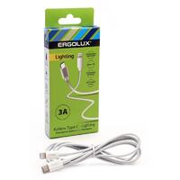 Кабель Type C-Lightning 3А 1.2м зарядка + передача данных бел. (коробка) ERGOLUX 15098 - УПС инжиниринг