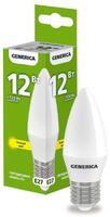 Лампа светодиодная C35 12Вт свеча 3000К E27 230В GENERICA LL-C35-12-230-30-E27-G - УПС инжиниринг