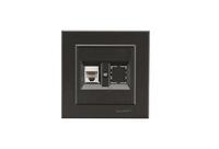 Розетка компьютерная+гнездо СП Karea 16А IP20 CAT 5 дым. металлик Makel 56050035 - УПС инжиниринг