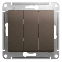 Выключатель 3-кл. СП Glossa 10А IP20 (сх. 1+1+1) 10AX механизм шоколад. SE GSL000831 - УПС инжиниринг