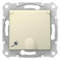 Розетка 1-м СП Sedna 16А IP20 250В с заземл. защ. шторки с крышкой механизм беж. SchE SDN3100147 - УПС инжиниринг