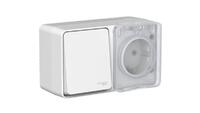 Блок ОП AtlasDesign PROFI IP54 (розетка 16А заземл. защ. шторки + 1-кл. выключатель 10А) сер. SE ATN543070 - УПС инжиниринг