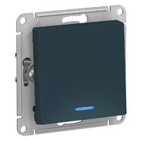 Выключатель 1-кл. СП AtlasDesign 10А IP20 (сх. 1а) 10AX с подсветкой механизм изумруд SE ATN000813 - УПС инжиниринг