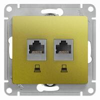Розетка компьютерная 2-м Glossa RJ45 кат.5E механизм фисташк. SE GSL001085KK - УПС инжиниринг