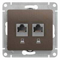 Розетка компьютерная 2-м Glossa RJ45 кат.5E механизм шоколад SE GSL000885KK - УПС инжиниринг