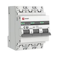 Выключатель автоматический модульный 3п C 32А 6кА ВА 47-63 PROxima EKF mcb4763-6-3-32C-pro - УПС инжиниринг