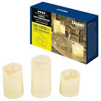 Фигура ULD-F060 WARM WHITE CANDLE SET3 "Свеча" на батарейках CR2032 (в/к) 1 LED тепл. свет (уп.3шт) Uniel UL-00008593 - УПС инжиниринг