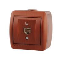 Розетка компьютерная 1-м ОП Nata RJ45 вишня LEZARD 710-0600-139 - УПС инжиниринг