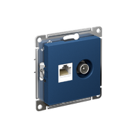 Розетка компьютерная + телевизионная 2-м СП AtlasDesign RJ45 кат.5E + TV механизм аквамарин SE ATN001189 - УПС инжиниринг