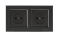 Розетка 2-м СП Karea 10А IP20 б/з дым. металлик Makel 56050017 - УПС инжиниринг
