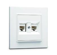Розетка компьютерная двойн. СП Karea 16А IP20 CAT 5 бел. Makel 56001036 - УПС инжиниринг