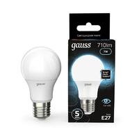 Лампа светодиодная Black 7Вт A60 грушевидная 4100К нейтр. бел. E27 710лм GAUSS 102502207 - УПС инжиниринг