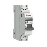 Выключатель автоматический модульный 1п C 6А 6кА ВА 47-63 PROxima EKF mcb4763-6-1-06C-pro - УПС инжиниринг