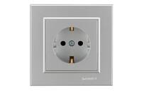 Розетка 1-м СП Karea 16А IP20 с/з сереб. Makel 56065028 - УПС инжиниринг