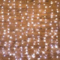 Гирлянда светодиодная "Светодиодный Дождь" 2.5х2м 300LED бел. 16Вт 230В IP20 свечение с динамикой провод прозр. Neon-Night 235-055 - УПС инжиниринг