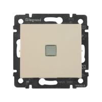 Переключатель проходной 1-кл. СП Valena 10А IP31 250В с зел. индикацией механизм сл. кость Leg 774326 - УПС инжиниринг