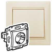 Розетка 1-м СП Valena 16А IP21 2P+E с заземл. защ. шторки немецк. стандарт механизм сл. кость (DIY-упак.) Leg 695613 - УПС инжиниринг