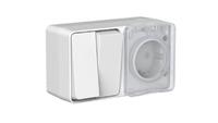 Блок ОП AtlasDesign PROFI IP54 (розетка 16А заземл. защ. шторки + 2-кл. выключатель 10А) сер. SE ATN543074 - УПС инжиниринг