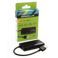 Разветвитель USB ELX-SLP01-C02 4USB 2А коробка черн. ERGOLUX 15109 - УПС инжиниринг