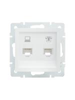 Розетка компьютерная + телефонная 1-м СП Vesna механизм бел. LEZARD 742-0288-143 - УПС инжиниринг
