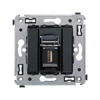 Розетка USB 2.0 1-м СП Avanti "Черный квадрат" тип А-А DKC 4402403 - УПС инжиниринг