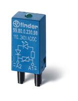Модуль индикации и защиты LED + диод ( + A1) 6...24В DC зел. FINDER 9980902499 - УПС инжиниринг