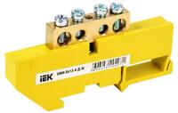 Шина PE "земля" на DIN-изол. ШНИ-8х12-4-Д-Ж IEK YNN10-812-4D-K05 - УПС инжиниринг