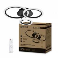 Светильник светодиодный ELEGANT BLISS-B 60Вт 3000-6500К 4700лм 230В 500х500х140мм с пультом ДУ черн. IN HOME 4690612043371 - УПС инжиниринг
