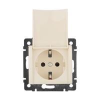 Розетка 1-м СП Valena 16А IP21 2P+E с заземл. защ. шторки с крышкой винты механизм сл. кость Leg 774322 - УПС инжиниринг