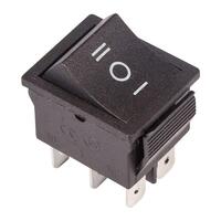 Выключатель клавишный 250В 15А (6с) ON-OFF-ON черн. с нейтралью (RWB-508 SC-767) (инд. упак.) Rexant 36-2370-1 - УПС инжиниринг