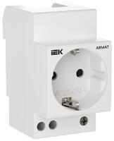 Розетка на DIN-рейку 45мм с заземл. защ. шторки 16А ARMAT IEK AR-SOD-G-GND-S-016 - УПС инжиниринг