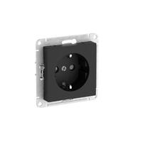 Розетка AtlasDesign 16А с заземл. защ. шторки быстрозажим. клем. механизм карбон SE ATN001045S - УПС инжиниринг