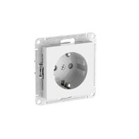 Розетка AtlasDesign 16А с заземл. защ. шторки быстрозажим. клем. механизм бел. SE ATN000145S - УПС инжиниринг