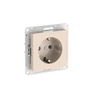 Розетка AtlasDesign 16А с заземл. быстрозажим. клем. механизм беж. SE ATN000243S - УПС инжиниринг