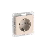 Розетка AtlasDesign 16А с заземл. защ. шторки быстрозажим. клем. механизм беж. SE ATN000245S - УПС инжиниринг