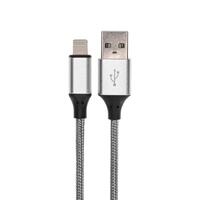 Кабель USB для iPhone 5/6/7 моделей шнур в тканевой оплетке черн. Rexant 18-4245 - УПС инжиниринг